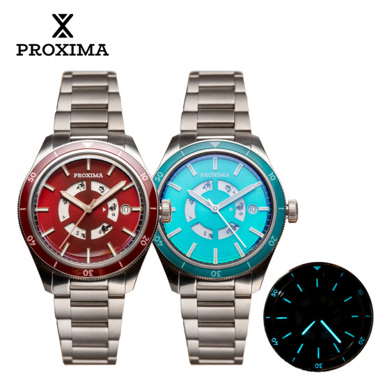 Proxima PX1723 Luxury Men Watch SW220 Movement Sunburst Dial Automatic Sapphire Crystal BGW9 Super Luminous 200M Waterproof