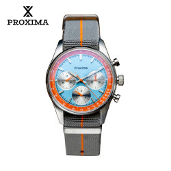 Proxima PX1724 Men Chronograph Watch 39mm Pilot Manual Wind Mechanical Wristwatch 50m Waterproof Sapphire BGW-9 Luminous ST1902